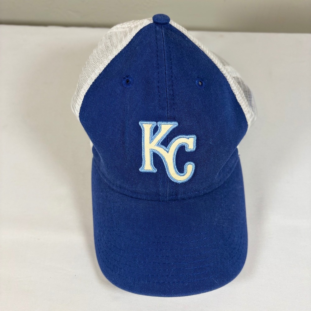 New Era Kansas City Royals Womens Trucker Hat Blue White Mesh Snapback MLB Cap